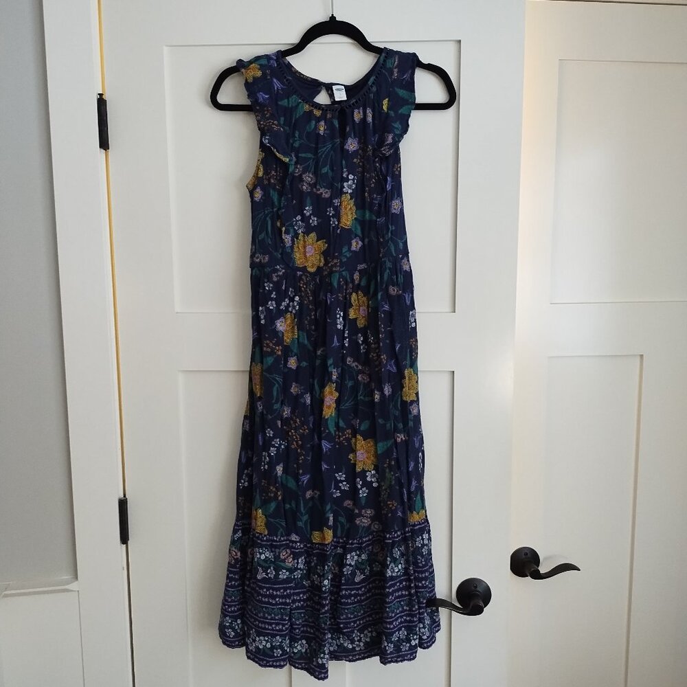 Old Navy Women's Dark Blue Floral Dress